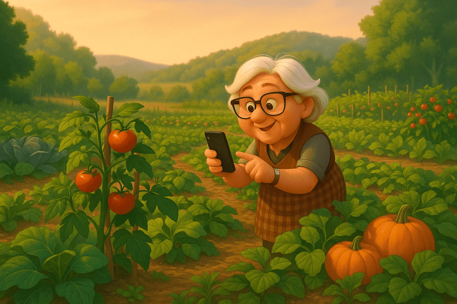 Pré-visualização da Smart Garden numa horta com suporte de IA